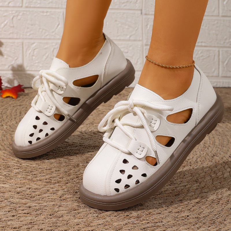 Crossfit Outfit - Zomer damesmode sandalen uitgeholde leren damesschoenen